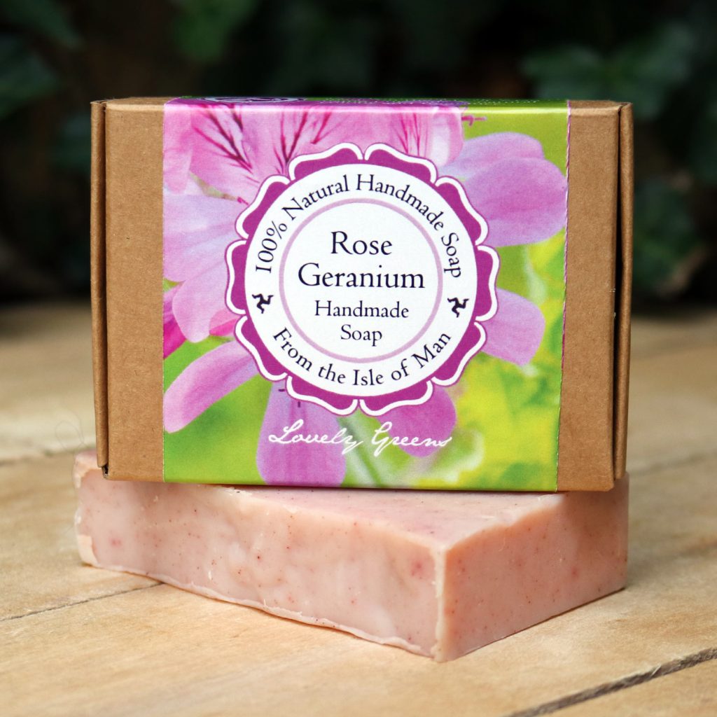 Sweet and Floral Rose Geranium Soap • Lovely Greens Handmade
