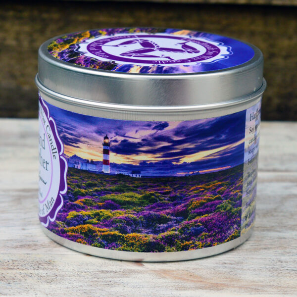 Island Heather Soy Wax Candle with fragrance evocative evening sunlight on heather and wildflowers
