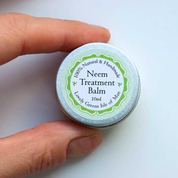 Neem Treatment Balm in the small 10ml size is about the same size as a lip balm