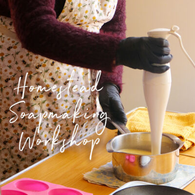 Learn to make cold process soap with tallow, goats milk, honey and beeswax.